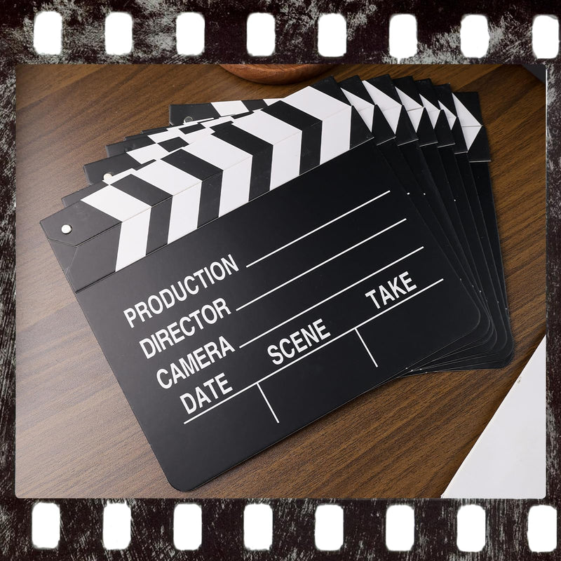 BigOtters 7PCS Movie Film Clap Boards, 7.9" x 7.1" Hollywood Clapper Board Cardboard Film Movie Clapboard Accessory with Black & White