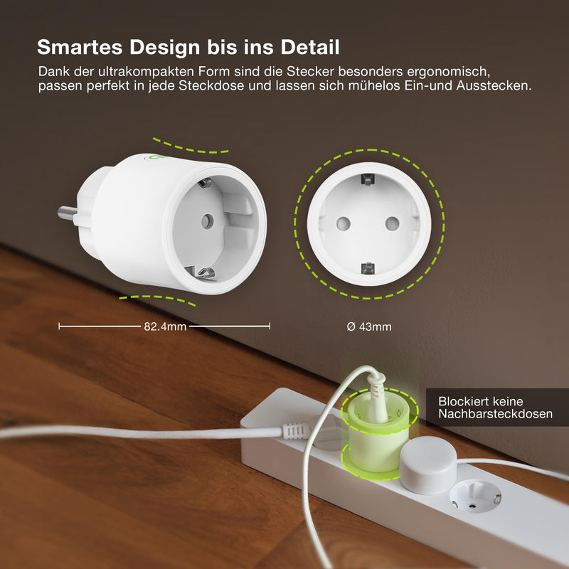 OSRAM SMART+ Smart Socket with Matter over WiFi, Designed for Alexa - Easy Setup with Click, Integrates Conventional Devices with up to 2,300 W into the Smart Home, Pack of 1 1er-Pack ACK For indoor use