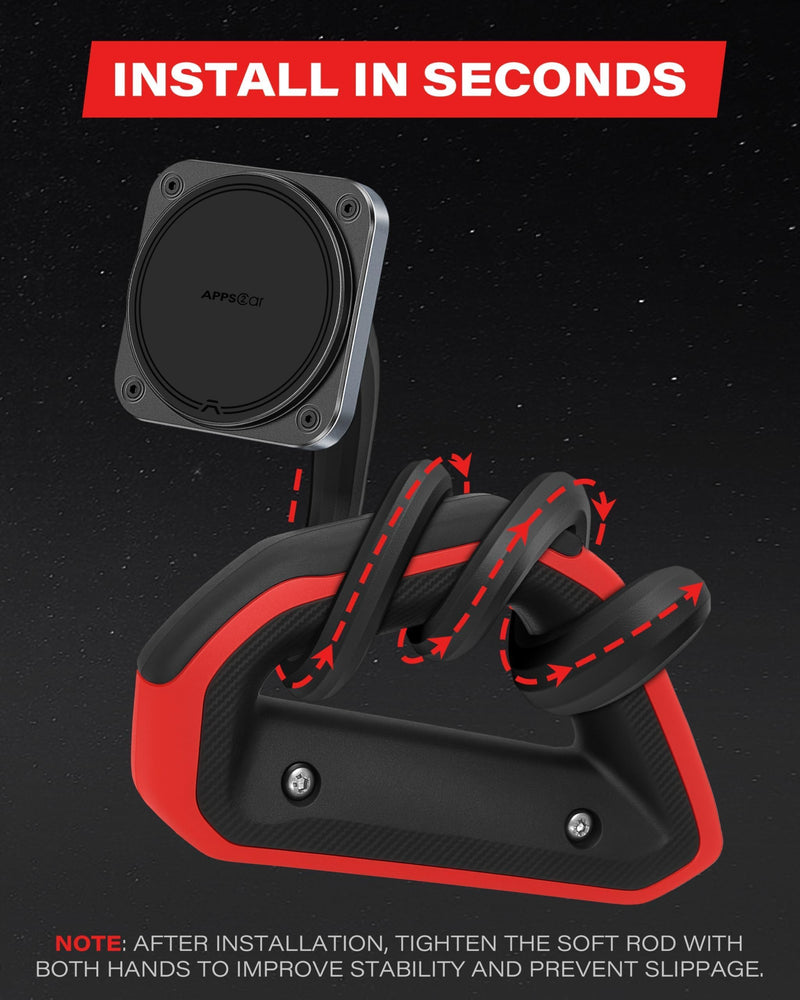 APPS2Car Magnetic Car Truck Pickup Grab Handle Phone Mount for MagSafe | Compatible with iPhone 12-17 Fits A Pillar/Center Console Handle Bars for F150 Expedition Ram 1500 Jeep Wrangler JL Silverado