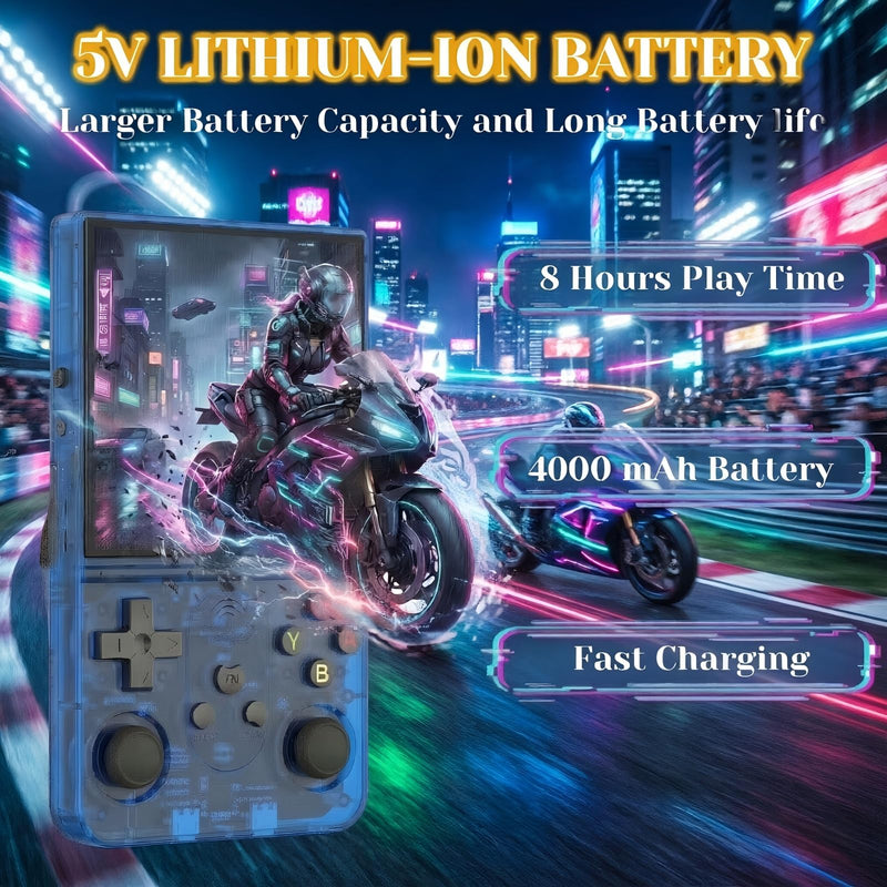 S600 Retro Gaming Console, Handheld Game Console with Games | 4.0" 720x720 IPS Display, 22,000+ Built-In Games, 4000mAh Battery, 64GB Storage for Gaming, Travel & Gifts Blue 64 GB