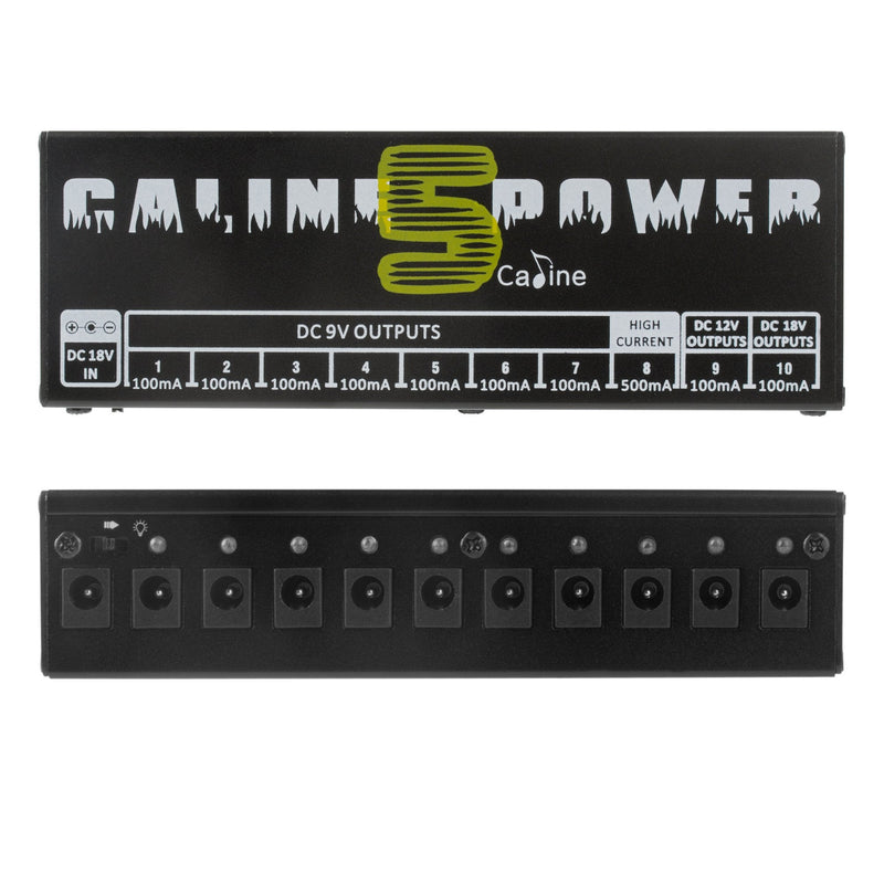 [AUSTRALIA] - Caline CP-05 Guitar Pedal Power Supply, Pedal Board Power Supply with 10 Independent DC 9V/12V/18V Outputs(100mA/500mA), Noiselessly 