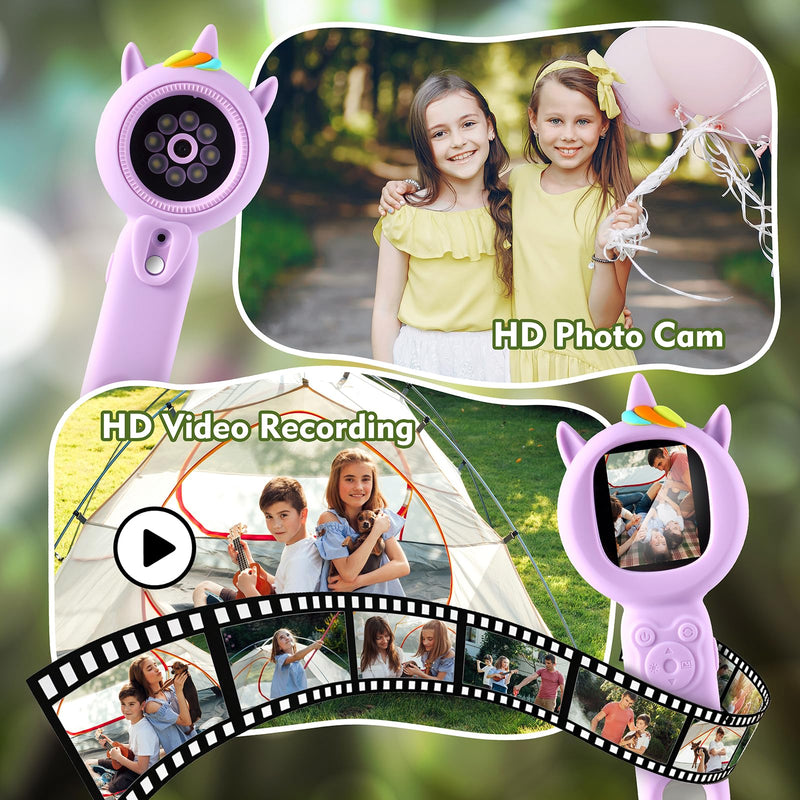 [AUSTRALIA] - Kids Microscope- 500x Magnification,16X Zoom,Handheld Microscope for Kids with HD Cam,Portable Science Learning Tool,Christmas Birthday Gifts for Boys Girls Aged 3-12 (Purple) Purple 
