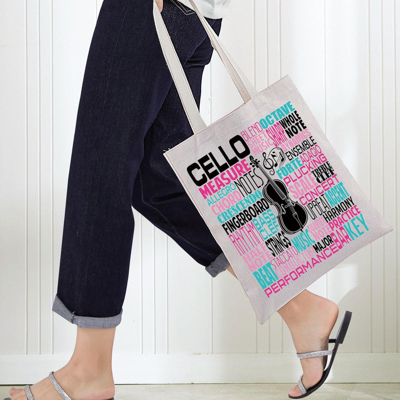 Cello Canvas Tote Bag Cellist Gifts Cello Players Shoulder Bag Cellist Musician Gifts Cello Tg