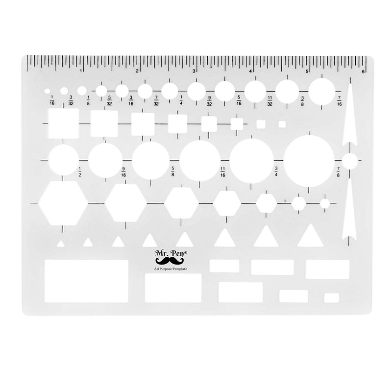Mr. Pen French Curve and Template Ruler Set, 6 Pieces, Back to School Supplies