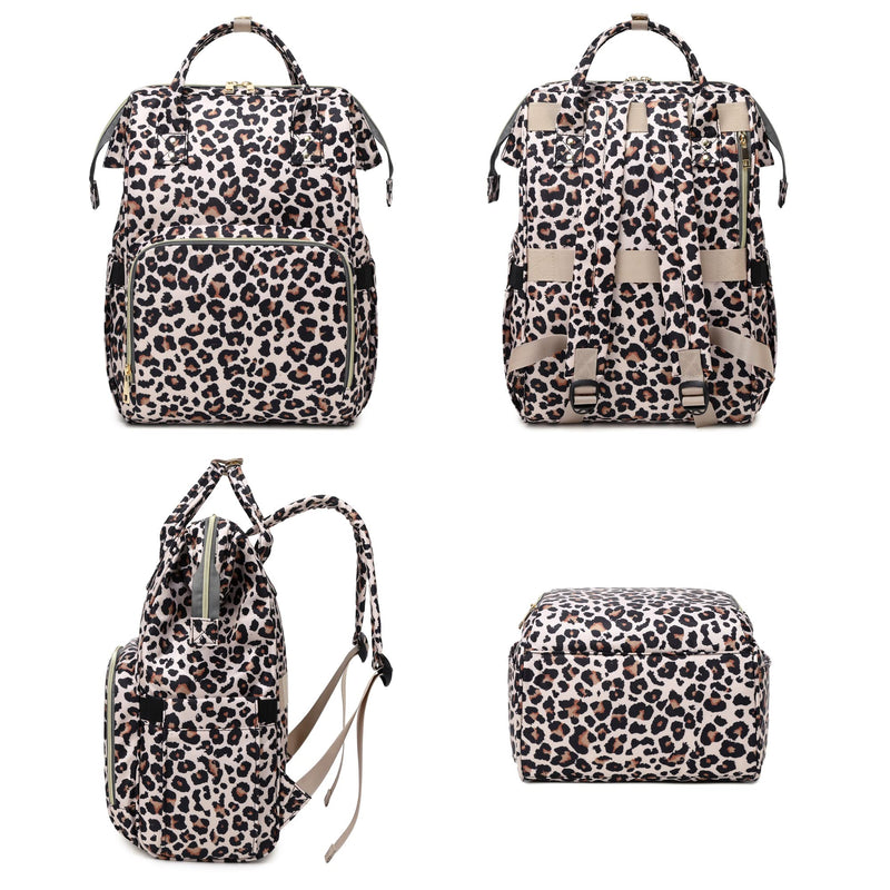 Leopard Women Laptop Backpack, College School Backpack Bookbag 15.6 Inch Computer Backpacks for Work Business Travel Leopard