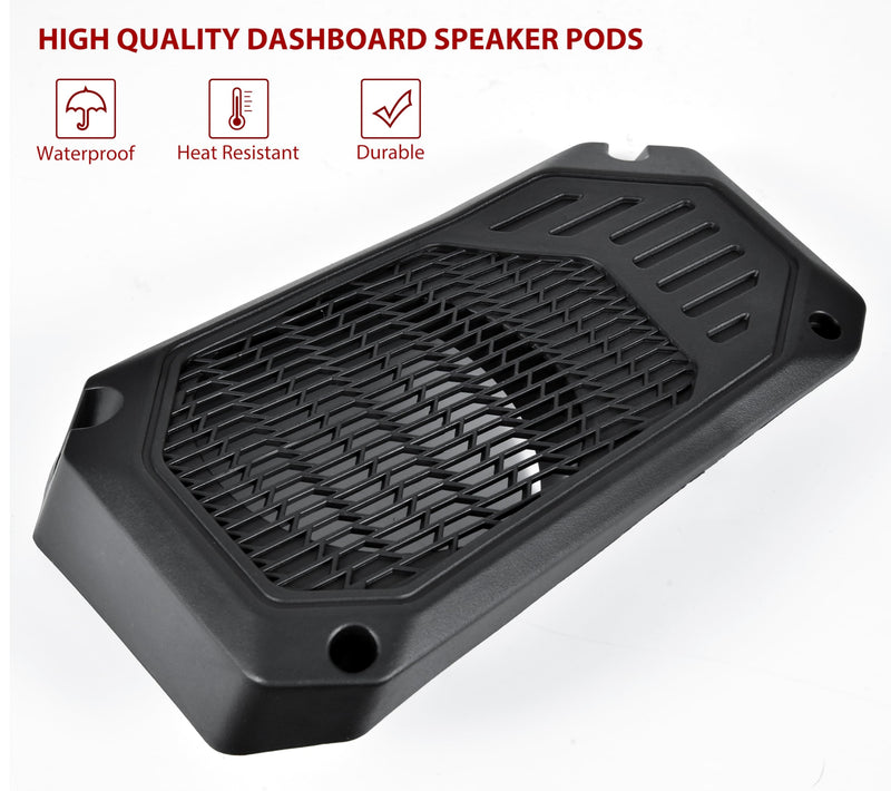 Under Dash Speaker Pods for Polaris Ranger XP 1000/Crew 2018-2024 | Durable ABS, fit for 6.5'' speakers, mud water sand protection, quick bolt-on install, Under Dashboard Speaker Enclosures