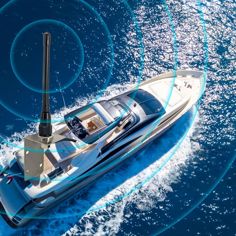 [AUSTRALIA] - VM200 Marine Antenna, Durable 153-164Mhz Boat Radio Antenna with 16ft RG58 Coaxial Cable and L-Bracket, Ideal for Marine Radio 
