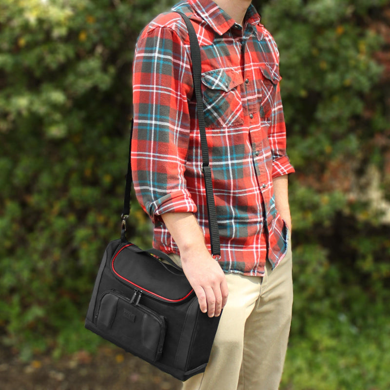 USA GEAR Mini Projector Case S7 Pro Portable Projector Bag Carrying Case with Accessory Storage Red