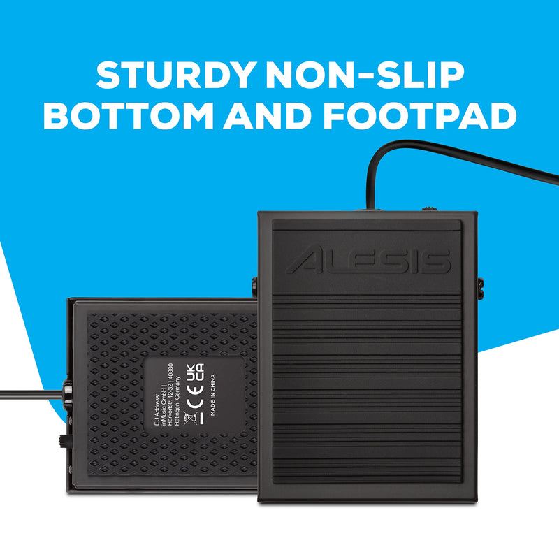 Alesis ASP-1 MKII Universal Sustain Pedal and Momentary Footswitch with 5ft Cable and Non Slip Bottom black