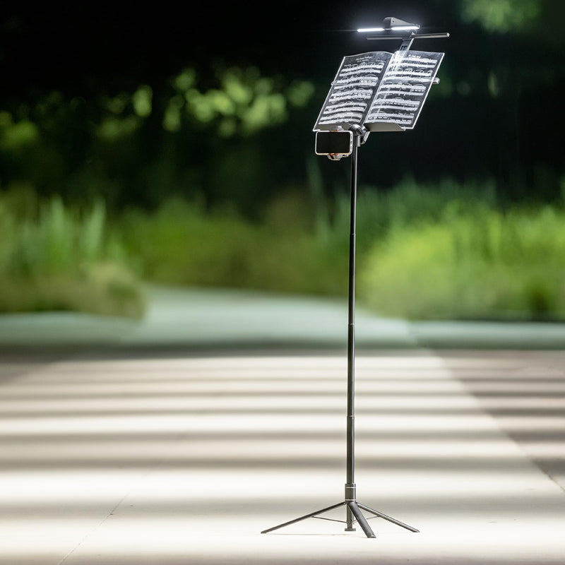 Music Stand Light Compatible Bravo Music Stand, 2 Level of Brightness,1/4" Screw Mount Adapter, Black