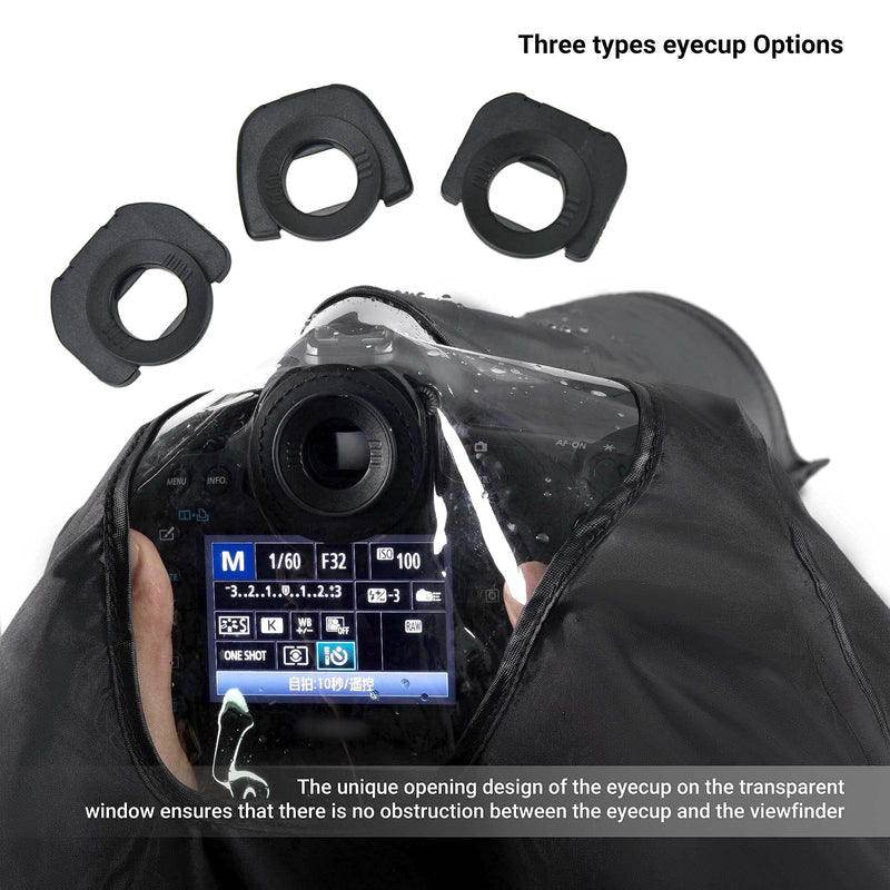 Camouflage Dual Sleeves Rain Cover + Long Rain Cover :Camera Raincoat Dust Proof Protector for Birding on Canon Nikon Camera