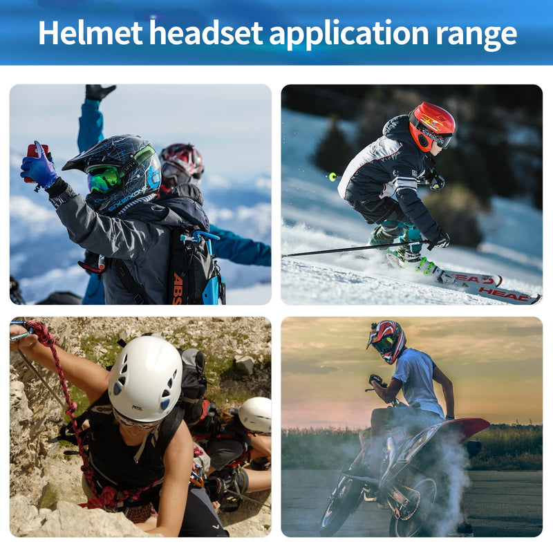 Motorcycle Bluetooth Headset, DSP Noise Cancelling Helmet Speakers | HD Stereo Helmet Speakers, Bluetooth 5.0 Motorbike Communication Headset, 18H Playtime for Motorcycle, Skiing, Cycling
