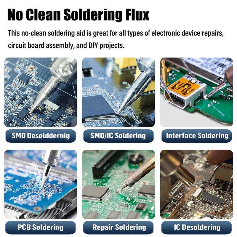 No Clean Soldering Flux 558 10CC 10mL Lead-Free Less-Smoke Rosin Solder Fluxes Paste Syringe for Electronics 10 milliliters with Needle Dispensing Tool (Pack of 1Pcs) 558-10CC-1Pcs