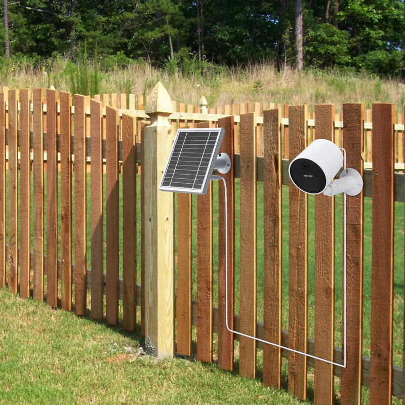 Solar Panel Compatible with SimpliSafe Outdoor Security Camera,Power Your SimpliSafe Outdoor Camera continuously, AL Alloy Frame Durable and Sturdy - Silver