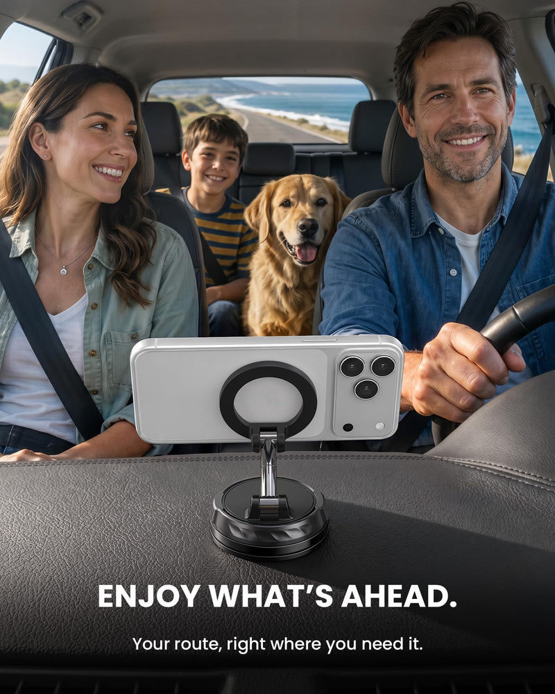 for Magsafe Car Mount, [2026 Ultra Vacuum] Magnetic Phone Holders | [98+LBS Max Suction & 3000gf Magnetic] 900° Adjustable, Car Phone Holders for Your Car for iPhone 17-12 Pro Max Air Plus