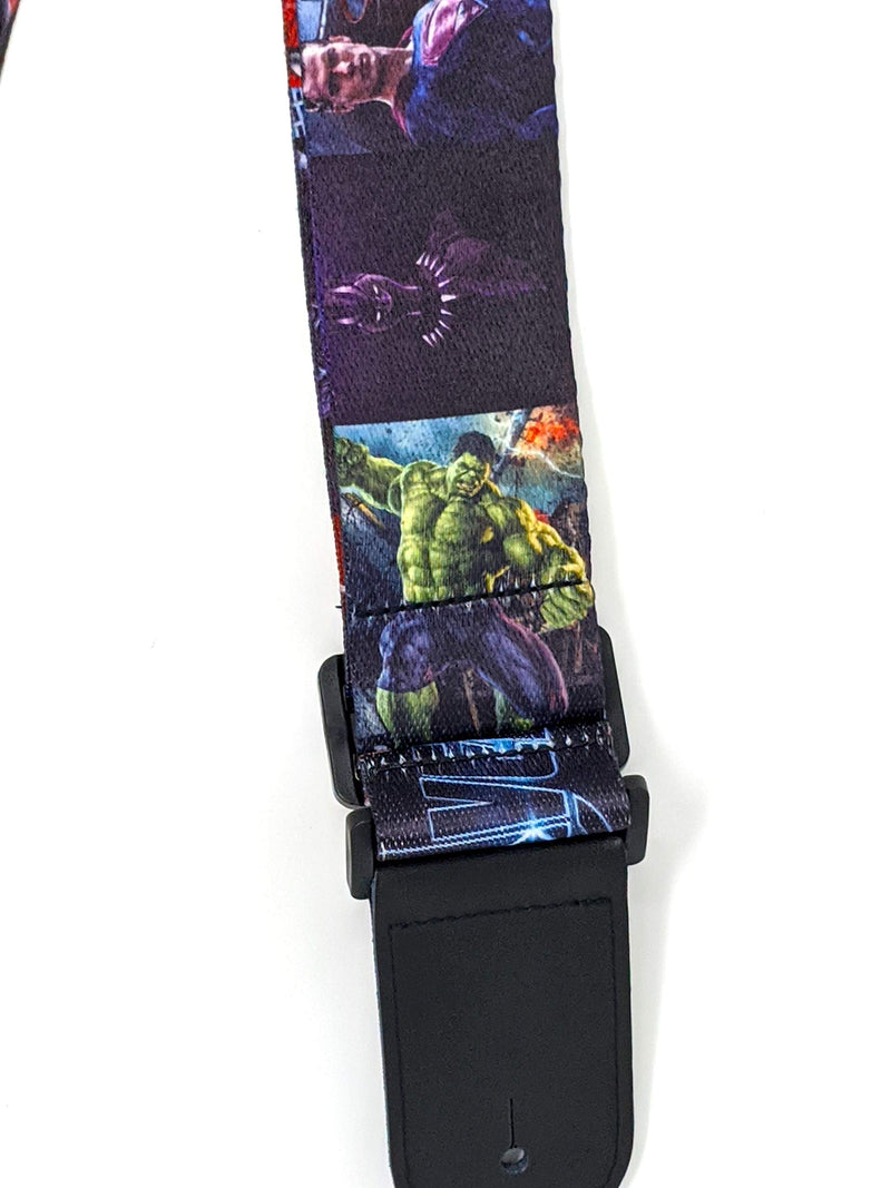 Marvel and DC Comics Superheroes Guitar Strap | Polyester with genuine leather