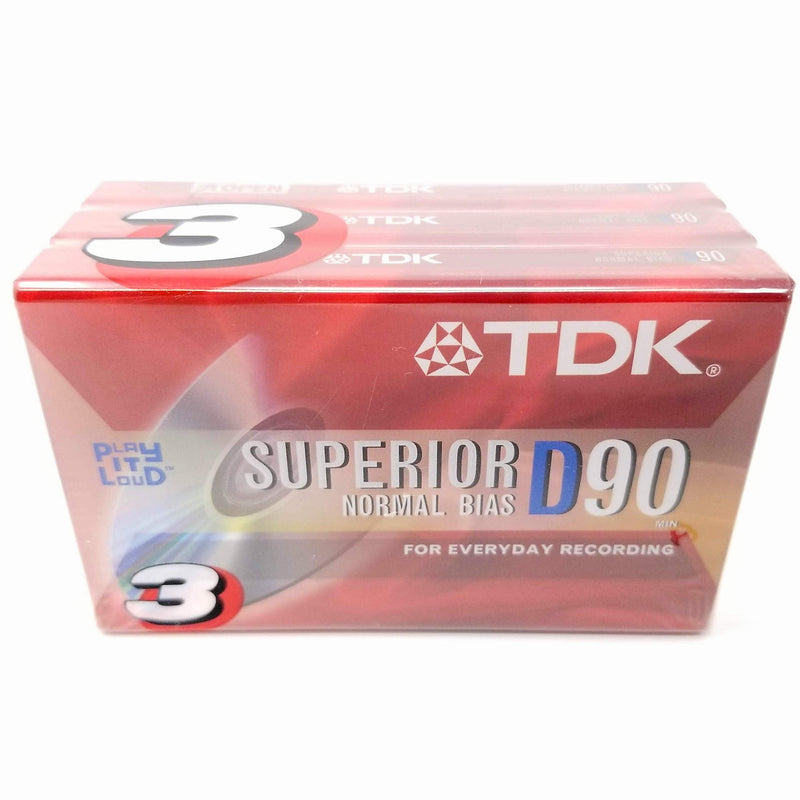 [AUSTRALIA] - TDK D90 High Output 90 Minute IECI/Type I Cassette Tapes, Set of (3) 