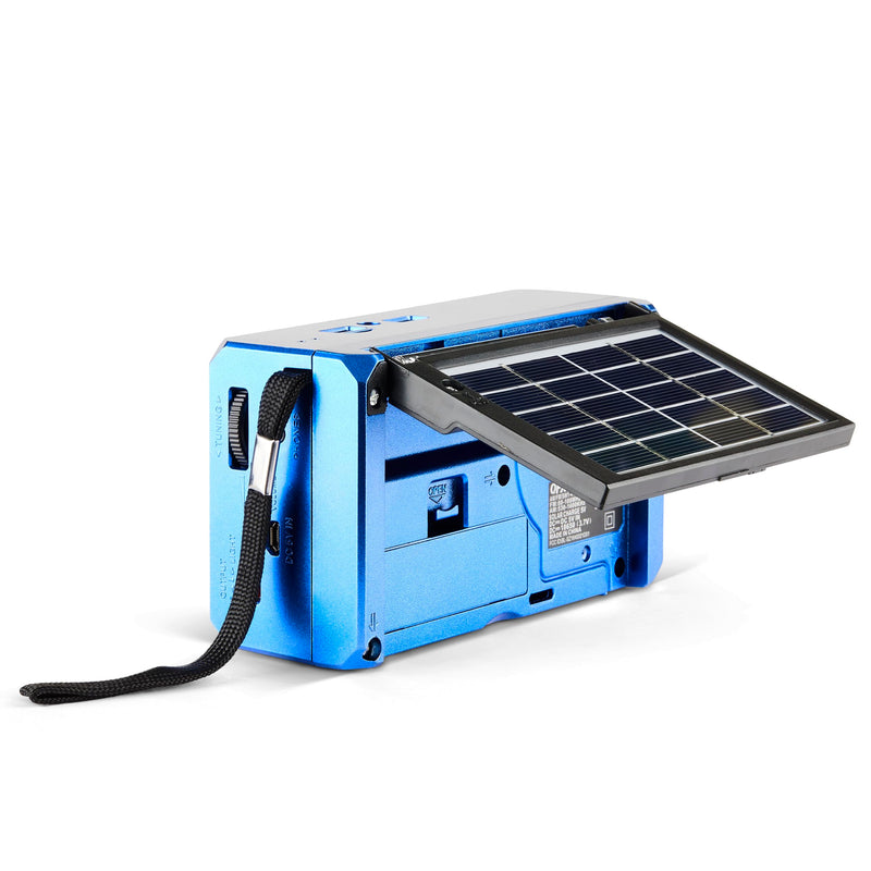QFX R-37-BL 6-Band (AM, FM, SW1 - SW4) Bluetooth LED Flashlight Solar Radio (2021 Model)