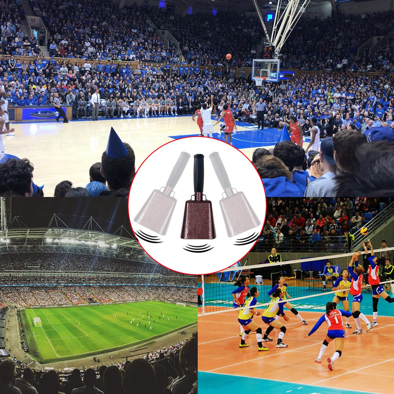 8’’ Steel Cow Bell with Handle, Noise Maker Cowbell, Cheering Loud Hand Call Bell for Sport Events Football Soccer Hockey Baseball Basketball Games Party Concert Graduations School Wedding Farm Ranch 8inch-copper