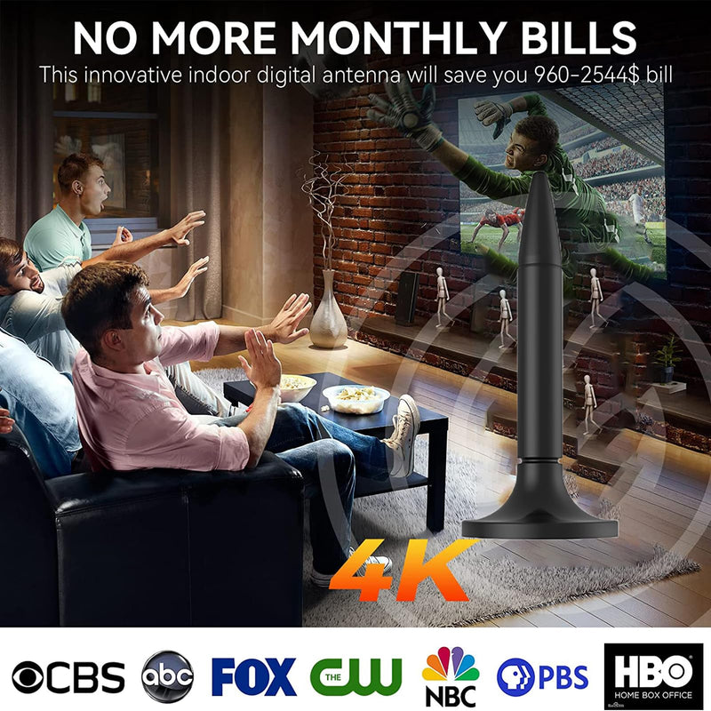[AUSTRALIA] - TV Antenna, 2024 Newest HD Digital TV Antenna Indoor Outdoor 300+ Miles Range with Amplifier Signal Booster 4K HD Free Local Channels Support All Television - 10ft High Performance Coax Cable 