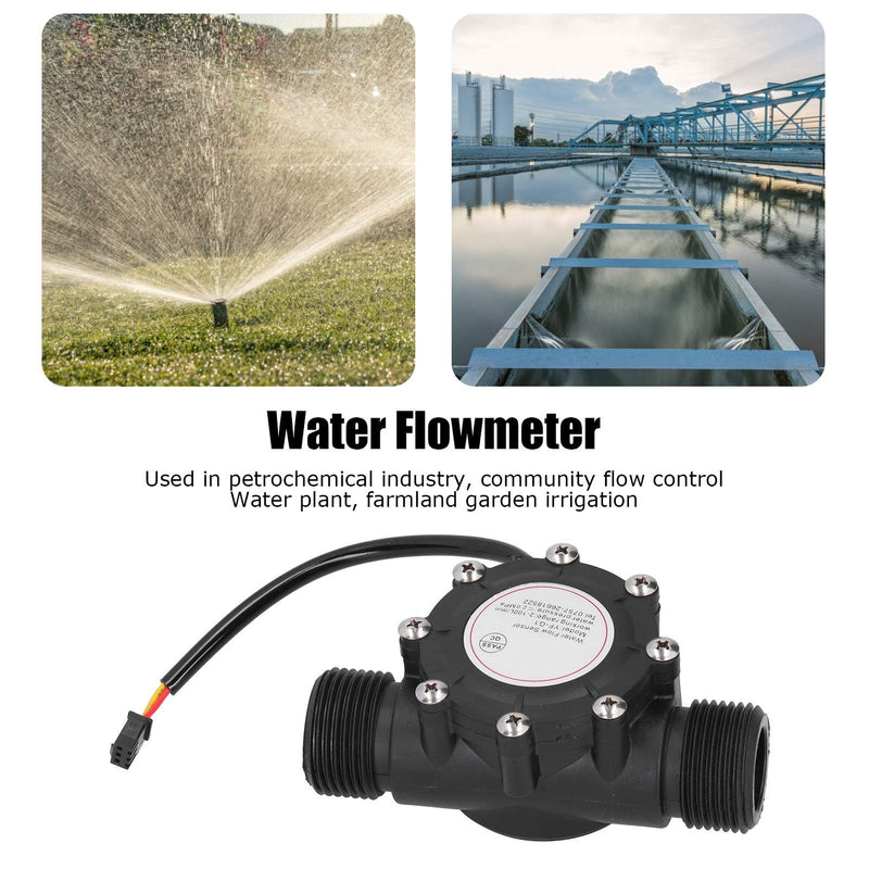 G1 Water Flow Sensor, Water Flow Meter Hall Meter, 1-100L/min Flow Meter, Water Flow Hall Sensor for Central Air Conditioning, Swimming Pool etc, Unknown