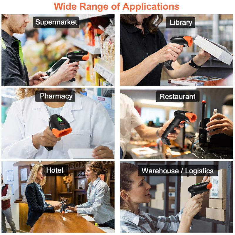 [AUSTRALIA] - KUIIYER Bluetooth Barcode Scanner, Wireless 2D QR 1D Bar Code Scanners Handheld Barcode Reader with Updated 800 X 600 Pixel CMOS, Plug & Play for iPhone, Android, iPad, Tablet, PC Computers & POS 