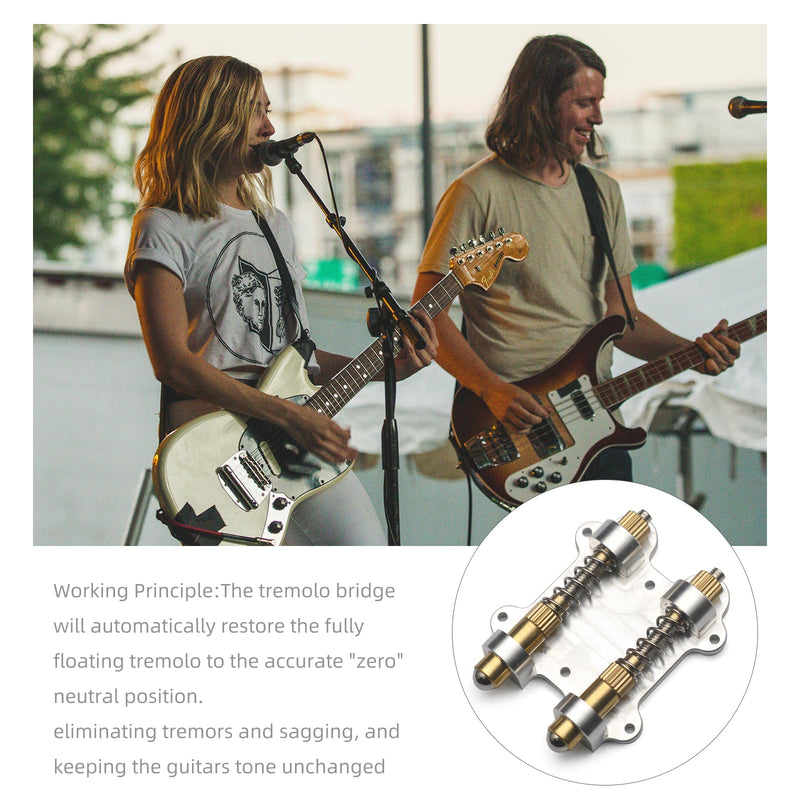 [AUSTRALIA] - MAXCHEER Electric Guitar Brass Tremolo Bridge Brass Arming Adjuster for FR Tremsetter Set Guitar Tremolo Stabilizer Stopper Guitar Parts with Screws&Wrench(Dual) Dual 