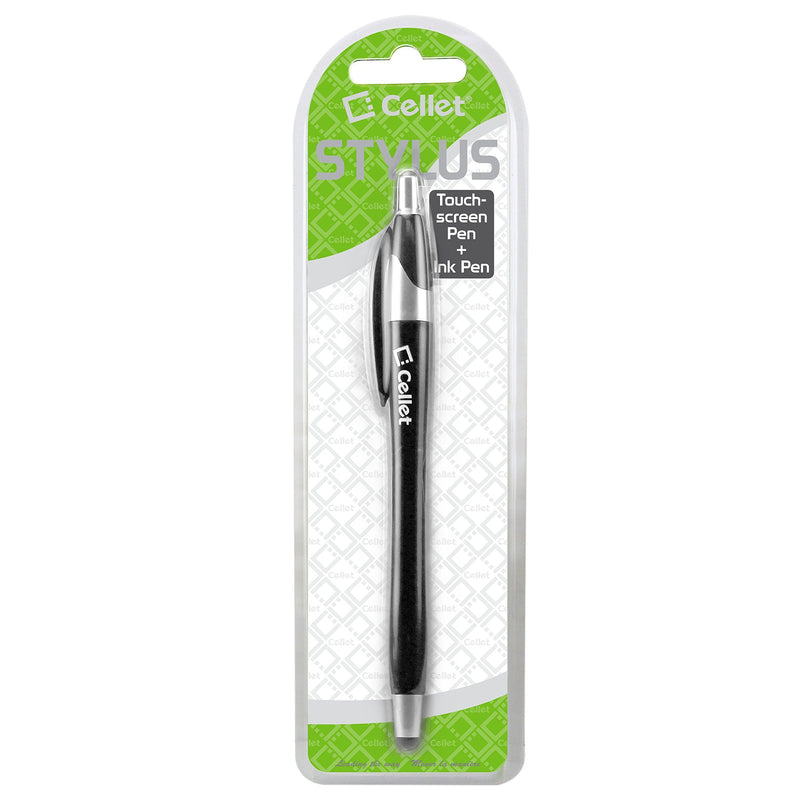 Cellet Made, Compatible to Samsung Note 9/8/5 Galaxy S9, S9+ Plus, S8, S8 Plus, A6, J7, J7 V, J3, J7 Prime/Halo/Refine and More Black Executive Ultra Thin Touch Screen Stylus and Ink Pen Combo