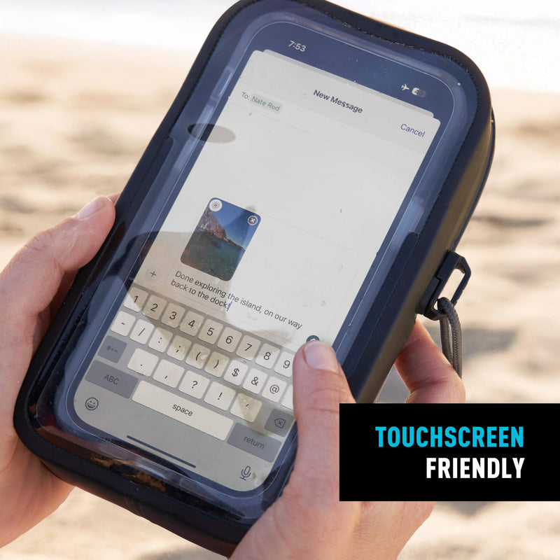Nite Ize RunOff Waterproof Phone Case Plus - Touchscreen-Friendly, Waterproof Phone Pouch for Travel - Rated to IP67 - Features Adjustable Cross-Body & Snap-On Straps - Includes TRU Zipper Technology