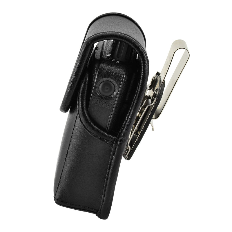 Turtleback Case Made for Motorola Minitor 7 Voice Pager Fire Radio Phone Black Leather Belt Case with Heavy Duty Rotating Removable Clip, Magnetic Closure Flap Leather - Minitor 7 HD Belt Clip