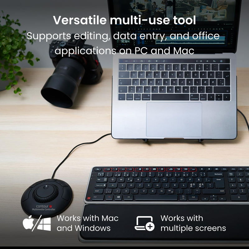 Contour Design ShuttleXpress - Editing Shuttle with 5 Programmable Buttons - Ergonomic Video Editing Equipment Compatible with Mac and PC Systems