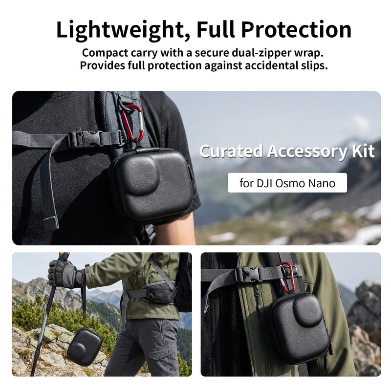 [AUSTRALIA] - Accessories Kit for DJI Osmo Nano Accessories Including Silicone Protective Cases Mini Storage case Magnetic Mount Tempered Glass Protective Films Lens caps lanyards and for DJI Osmo Nano 