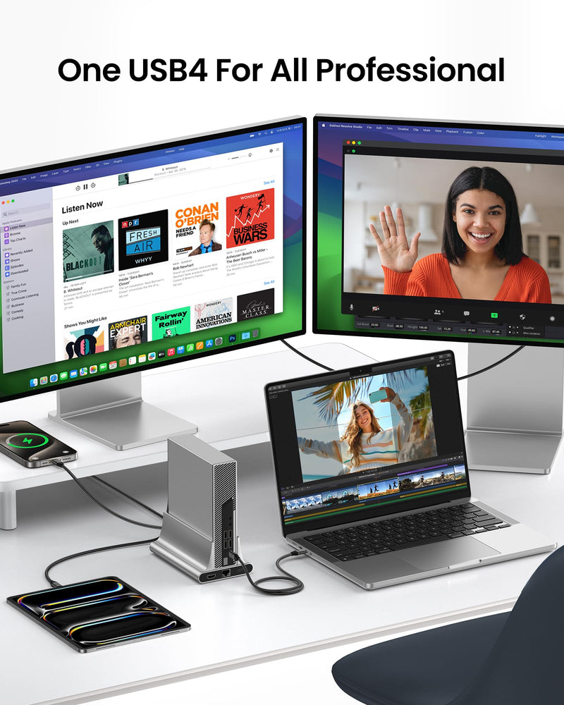 Silkland 40Gbps USB 4 for Thunderbolt 4 Cable 10FT, 8K/Dual 4K, 240W PD3.1 | 4K@240Hz, MST Support, Braided USB C Video Cable Compatible for MacBook, iPhone 17/16, Monitor, SSD, iPad, Dock