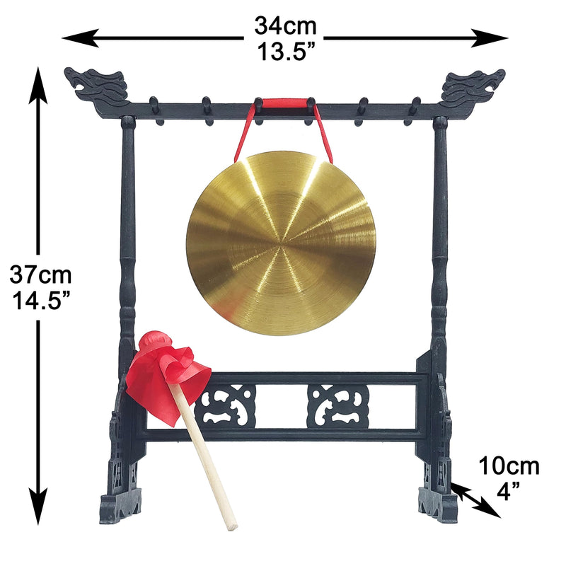 Zen Art Brass Feng Shui Desktop Gong Elevate Home Ambiance Exquisite Bring Wealth Fortune Blessings Unique Housewarming Luxury Gift Idea Rammer