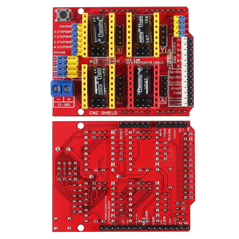 ACEIRMC 3D Printer CNC Shield V3 Engraver Expansion Board with 4X A4988 Driver Module and 4 x Radiator