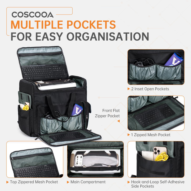 Computer Desktop Tower Carrying Case Compatible with ATX Chassis | M-ATX Mainframe Chassis PC Travel Case for Computer Moving Portable PC Backpack for Keyboard, Mouse and Accessories, Bag Only