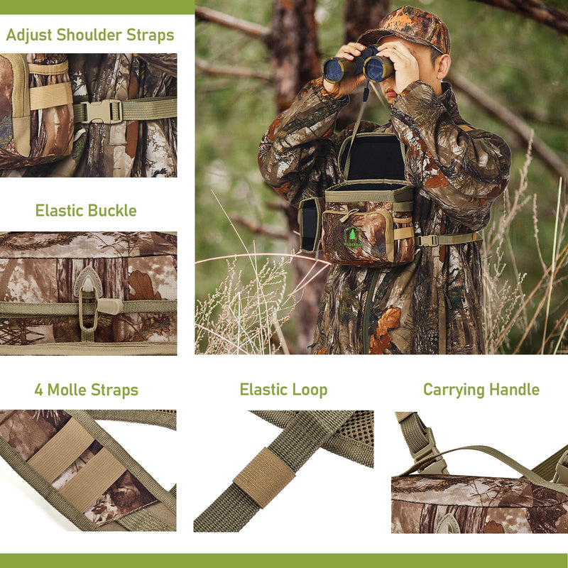 [AUSTRALIA] - Binocular Harness Chest Pack with Rangefinder Pouch, Bino Harness with Rain Cover for Hunting Large 