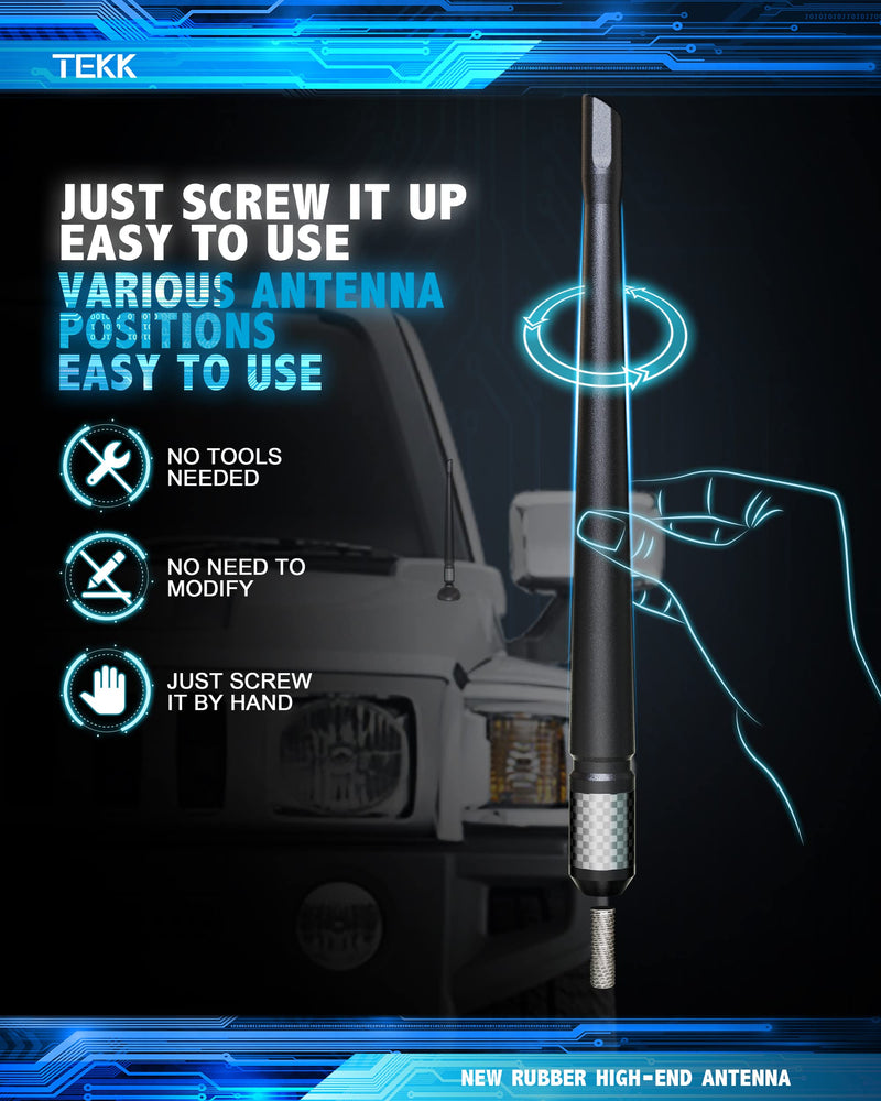 TEKK Carbon Fiber Short Antenna Compatible with Ford / F150 / F250 / F350 / F450 / F550 / Bronco / 7.9 Inches Premium Flexible Rubber/Designed for Enhance FM/AM Radio Signal Reception Ford | F150 | F250 | F350 | Bronco