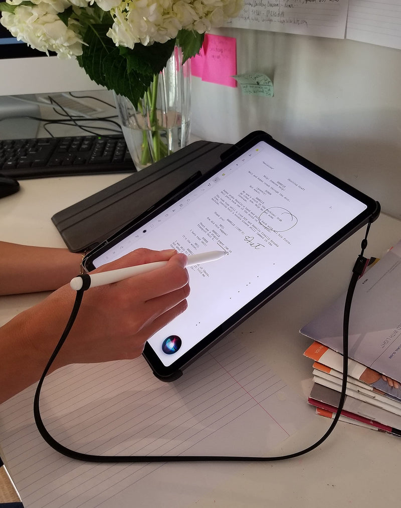 ZoopLoop Silicone Scratchproof 20.75in Tether for Digital Electronic Styluses (Diameter Range: 0.27-0.37in) - Secure Stylus to Tablet Case - Tablet Pencil Accessory Black