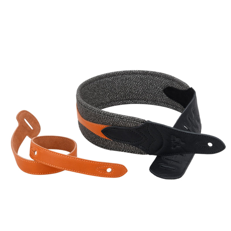 RAM'S LAND 3 inch Wide Leather Guitar Straps, Padded Guitar Strap for Electric, Acoustic, and Bass Guitar Vintage