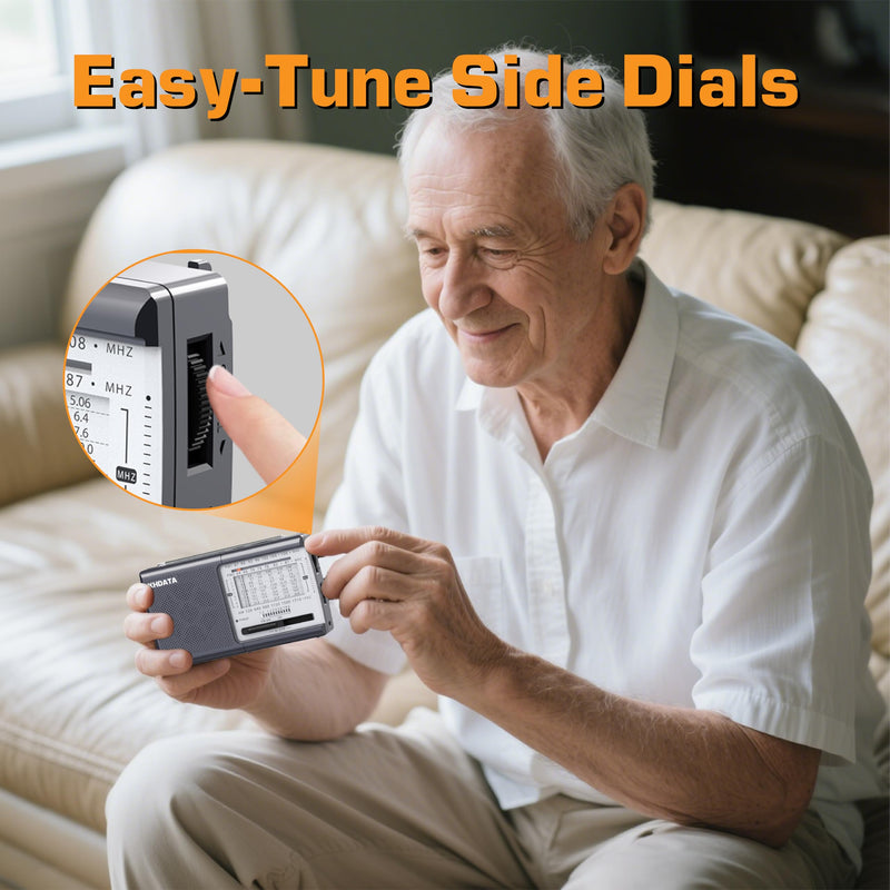 [AUSTRALIA] - XHDATA D219 Radios Portable Am Fm with Strong Reception Compact Design, Small Battery Operated Transistor Radio(AA) Clear Sound Speaker Earphone Jack Ideal Gifts for Elder, Family, Outdoor, Gray Grey 
