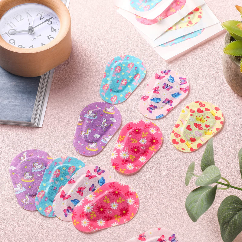 Panelee Adhesive Eye Patches for Kids Girls Designs Cotton Adhesive Bandages for Girls Toddler, 6 Styles(60 Pcs) 60