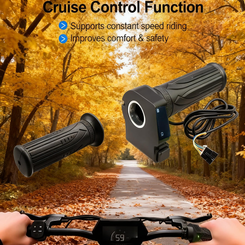 [AUSTRALIA] - 36V Twist Throttle Grip Replacement for Jetson Electric e-Bike, Bolt pro Throttle replacementfor Scooter dyu D3F/D2F/C3/C4 Ebike, with LCD Voltage Display and Cruise Controll Button 