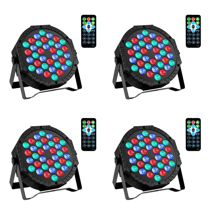 LED Stage DJ Par Lights: RGB 36 LED Uplights with Sound Activated Remote Control - Strobe Light for Parties Events Church Bar Wedding Dance Club DMX Lighting 1 Pack 1 PCS