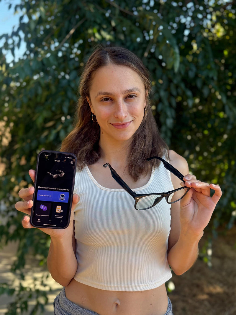 Vital Smart Glasses for Men Women AI Translation Open-Ear Bluetooth 5.3 | 164-Language Translator in Phone App, UV400 Blue-Light Blocker, Voice-Assistant Eyewear, Open-Ear Audio AI Glasses