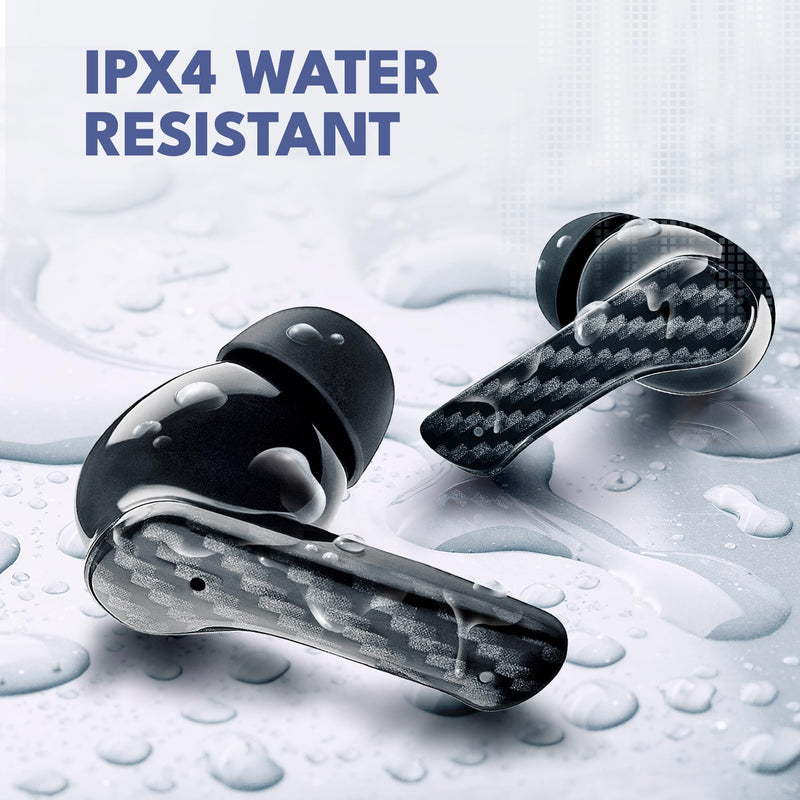 Groovz True Wireless Earbuds with Charging Case - Designed and Engineered in The USA - IPx4 Water Resistant Bluetooth Earbuds Compatible with Apple and Android - 27Hrs Battery Life - Peacock