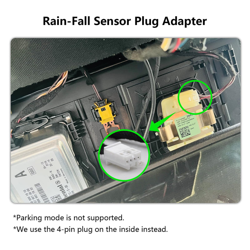 [AUSTRALIA] - mangoal Dash Cam Power Adapter for Mercedes Benz with 4-Pin Rain Sensor – Hidden Cable Kit for GPS Radar Mirror Camera, Plug & Play Fits All Mercedes Benz Models with 4-Pin Rain Sensor Port 