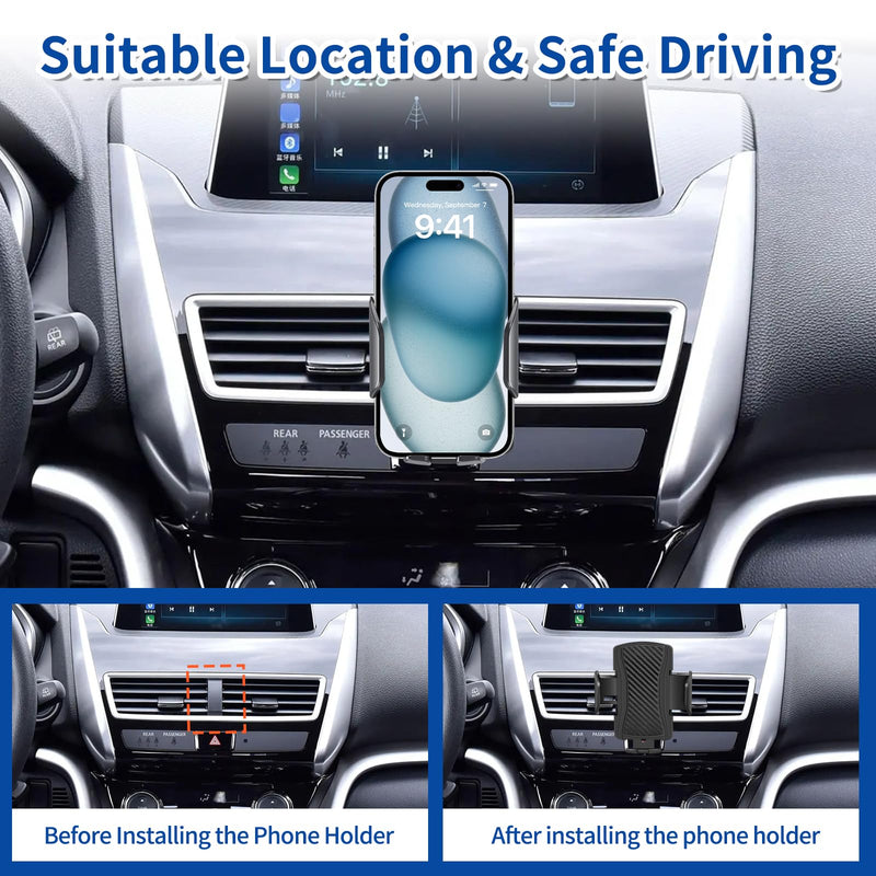 Car Phone Mount for Mitsubishi Eclipse Cross 2018-2025 Phone Holder Navigation，Fit for Eclipse Cross Cellphone Mobile Cradle Auto Accessories Bracket Anti-Shake，360 Degree Rotation， for Cell Phones