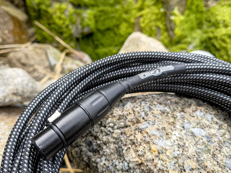 Pig Hog PHM20BKW Black/White Woven High Performance XLR Microphone Cable, 20 Feet 20 ft.