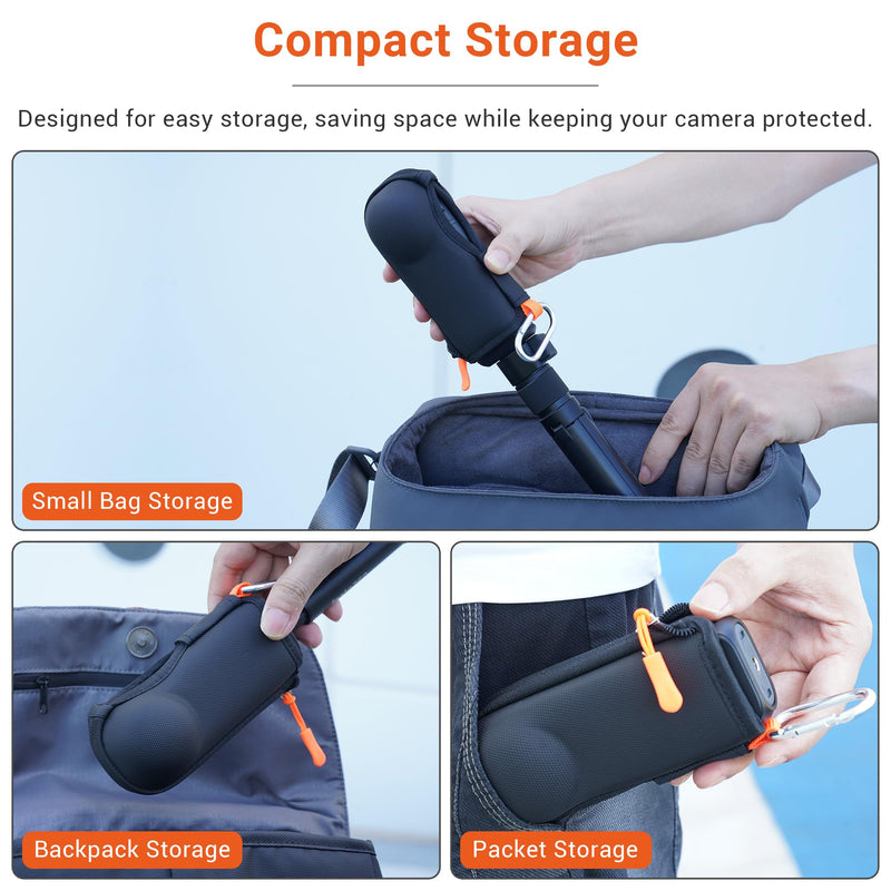 [AUSTRALIA] - CYNOVA Case for Insta360 X4/X5 (for Original Lens Cap), Insta X5 Carrying Case with 2X Glass Screen Protector,Hard Shell Travel Protector Cover Compatible with Insta360 X5 Accessories Black 